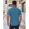 imageCOOFANDY Mens Short Sleeve Dress Shirts Wrinkle Free Casual Button Down Shirts Summer Untucked Dress ShirtDeep Blue