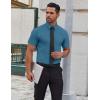 imageCOOFANDY Mens Short Sleeve Dress Shirts Wrinkle Free Casual Button Down Shirts Summer Untucked Dress ShirtDeep Blue