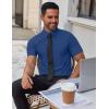 imageCOOFANDY Mens Short Sleeve Dress Shirts Wrinkle Free Casual Button Down Shirts Summer Untucked Dress ShirtDenim Blue