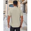 imageCOOFANDY Mens Short Sleeve Dress Shirts Wrinkle Free Casual Button Down Shirts Summer Untucked Dress ShirtKhaki