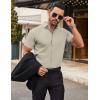 imageCOOFANDY Mens Short Sleeve Dress Shirts Wrinkle Free Casual Button Down Shirts Summer Untucked Dress ShirtKhaki