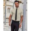 imageCOOFANDY Mens Short Sleeve Dress Shirts Wrinkle Free Casual Button Down Shirts Summer Untucked Dress ShirtKhaki