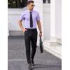 imageCOOFANDY Mens Short Sleeve Dress Shirts Wrinkle Free Casual Button Down Shirts Summer Untucked Dress ShirtLavender