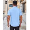 imageCOOFANDY Mens Short Sleeve Dress Shirts Wrinkle Free Casual Button Down Shirts Summer Untucked Dress ShirtLight Blue