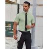 imageCOOFANDY Mens Short Sleeve Dress Shirts Wrinkle Free Casual Button Down Shirts Summer Untucked Dress ShirtLight Green