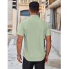 imageCOOFANDY Mens Short Sleeve Dress Shirts Wrinkle Free Casual Button Down Shirts Summer Untucked Dress ShirtLight Green