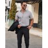 imageCOOFANDY Mens Short Sleeve Dress Shirts Wrinkle Free Casual Button Down Shirts Summer Untucked Dress ShirtLight Grey