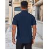imageCOOFANDY Mens Short Sleeve Dress Shirts Wrinkle Free Casual Button Down Shirts Summer Untucked Dress ShirtNavy Blue
