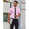 imageCOOFANDY Mens Short Sleeve Dress Shirts Wrinkle Free Casual Button Down Shirts Summer Untucked Dress ShirtPink