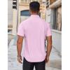 imageCOOFANDY Mens Short Sleeve Dress Shirts Wrinkle Free Casual Button Down Shirts Summer Untucked Dress ShirtPink
