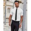 imageCOOFANDY Mens Short Sleeve Dress Shirts Wrinkle Free Casual Button Down Shirts Summer Untucked Dress ShirtWhite