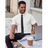 imageCOOFANDY Mens Short Sleeve Dress Shirts Wrinkle Free Casual Button Down Shirts Summer Untucked Dress ShirtWhite