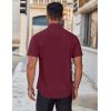 imageCOOFANDY Mens Short Sleeve Dress Shirts Wrinkle Free Casual Button Down Shirts Summer Untucked Dress ShirtWine Red