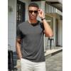 imageCOOFANDY Mens T Shirts Short Sleeve Soft Crew Neck Lightweight Tee Shirts Casual Summer Basic TopsAdark Grey