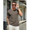 imageCOOFANDY Mens T Shirts Short Sleeve Soft Crew Neck Lightweight Tee Shirts Casual Summer Basic TopsBrown
