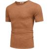 imageCOOFANDY Mens T Shirts Short Sleeve Soft Crew Neck Lightweight Tee Shirts Casual Summer Basic TopsCaramel