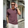 imageCOOFANDY Mens T Shirts Short Sleeve Soft Crew Neck Lightweight Tee Shirts Casual Summer Basic TopsWine Red