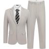 imageCOOFANDY Mens 2 Piece Suit Slim Fit 2 Button Formal Jacket Suits Pants Set for Wedding Business PromLight Grey