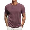 imageCOOFANDY Mens T Shirts Short Sleeve Soft Crew Neck Lightweight Tee Shirts Casual Summer Basic TopsWine Red