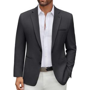 imageCOOFANDY Mens Casual Blazer Regular Fit Lightweight Two Button Sport Coat Suit JacketDrak Grey