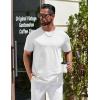 imageCOOFANDY Mens TShirts 100 Cotton Heavyweight Premium Short Sleeve Shirt Crew Neck Basic TshirtClassic White