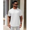 imageCOOFANDY Mens TShirts 100 Cotton Heavyweight Premium Short Sleeve Shirt Crew Neck Basic TshirtClassic White
