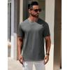 imageCOOFANDY Mens TShirts 100 Cotton Heavyweight Premium Short Sleeve Shirt Crew Neck Basic TshirtDark Green Grey