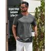 imageCOOFANDY Mens TShirts 100 Cotton Heavyweight Premium Short Sleeve Shirt Crew Neck Basic TshirtDark Green Grey
