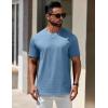 imageCOOFANDY Mens TShirts 100 Cotton Heavyweight Premium Short Sleeve Shirt Crew Neck Basic TshirtGrey Blue