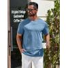 imageCOOFANDY Mens TShirts 100 Cotton Heavyweight Premium Short Sleeve Shirt Crew Neck Basic TshirtGrey Blue