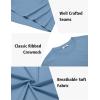 imageCOOFANDY Mens TShirts 100 Cotton Heavyweight Premium Short Sleeve Shirt Crew Neck Basic TshirtGrey Blue