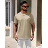 imageCOOFANDY Mens TShirts 100 Cotton Heavyweight Premium Short Sleeve Shirt Crew Neck Basic TshirtKhaki