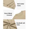 imageCOOFANDY Mens TShirts 100 Cotton Heavyweight Premium Short Sleeve Shirt Crew Neck Basic TshirtKhaki