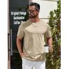 imageCOOFANDY Mens TShirts 100 Cotton Heavyweight Premium Short Sleeve Shirt Crew Neck Basic TshirtKhaki