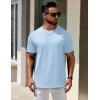 imageCOOFANDY Mens TShirts 100 Cotton Heavyweight Premium Short Sleeve Shirt Crew Neck Basic TshirtLight Blue