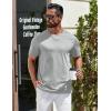 imageCOOFANDY Mens TShirts 100 Cotton Heavyweight Premium Short Sleeve Shirt Crew Neck Basic TshirtLight Heather Grey
