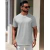 imageCOOFANDY Mens TShirts 100 Cotton Heavyweight Premium Short Sleeve Shirt Crew Neck Basic TshirtLight Heather Grey
