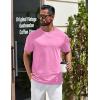 imageCOOFANDY Mens TShirts 100 Cotton Heavyweight Premium Short Sleeve Shirt Crew Neck Basic TshirtPink