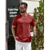 imageCOOFANDY Mens TShirts 100 Cotton Heavyweight Premium Short Sleeve Shirt Crew Neck Basic TshirtWine Red