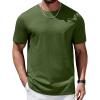 imageCOOFANDY Mens TShirts 100 Cotton Heavyweight Premium Short Sleeve Shirt Crew Neck Basic TshirtArmy Green