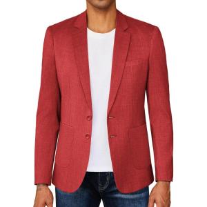 imageCOOFANDY Mens Casual Blazer Sport Coat Lightweight Business Two Button Suit Jackets with PocketsDeep Red