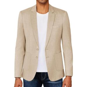 imageCOOFANDY Mens Casual Blazer Sport Coat Lightweight Business Two Button Suit Jackets with PocketsKhaki