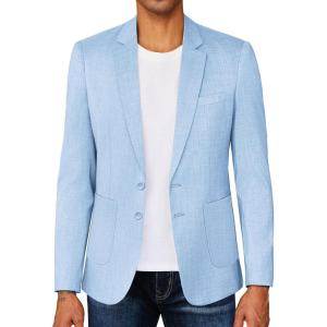 imageCOOFANDY Mens Casual Blazer Sport Coat Lightweight Business Two Button Suit Jackets with PocketsLight Blue