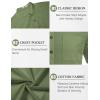 imageCOOFANDY Mens 2 Piece Cotton Linen Sets Summer Beach Outfits Casual Short Sleeve Henley Shirts and Vacation ShortsArmy Green
