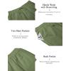 imageCOOFANDY Mens 2 Piece Cotton Linen Sets Summer Beach Outfits Casual Short Sleeve Henley Shirts and Vacation ShortsArmy Green