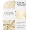 imageCOOFANDY Mens 2 Piece Cotton Linen Sets Summer Beach Outfits Casual Short Sleeve Henley Shirts and Vacation ShortsBeige