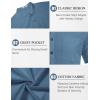 imageCOOFANDY Mens 2 Piece Cotton Linen Sets Summer Beach Outfits Casual Short Sleeve Henley Shirts and Vacation ShortsDenim Blue