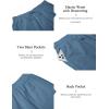 imageCOOFANDY Mens 2 Piece Cotton Linen Sets Summer Beach Outfits Casual Short Sleeve Henley Shirts and Vacation ShortsDenim Blue