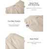 imageCOOFANDY Mens 2 Piece Cotton Linen Sets Summer Beach Outfits Casual Short Sleeve Henley Shirts and Vacation ShortsLight Khaki