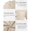 imageCOOFANDY Mens 2 Piece Cotton Linen Sets Summer Beach Outfits Casual Short Sleeve Henley Shirts and Vacation ShortsLight Khaki
